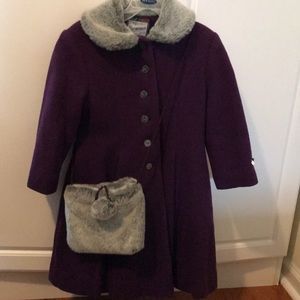 Girl coat with hat and bag